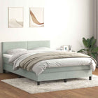 Boxspring met matras 160x220 cm lichtgrijs fluweel