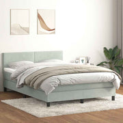 Boxspring met matras 160x220 cm lichtgrijs fluweel