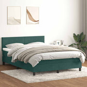 Boxspring met matras 160x220 cm fluweel donkergroen