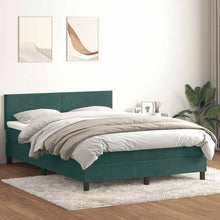 Boxspring met matras fluweel donkergroen 160x220 cm