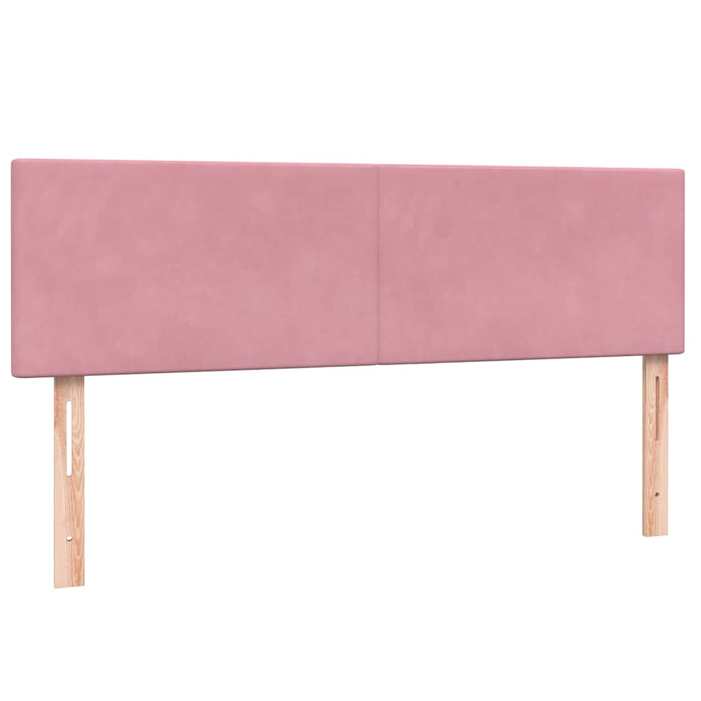 Boxspring met matras fluweel roze 160x220 cm