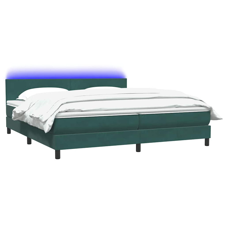 Boxspring Met Matras En Led Fluweel 180 x 220 cm
