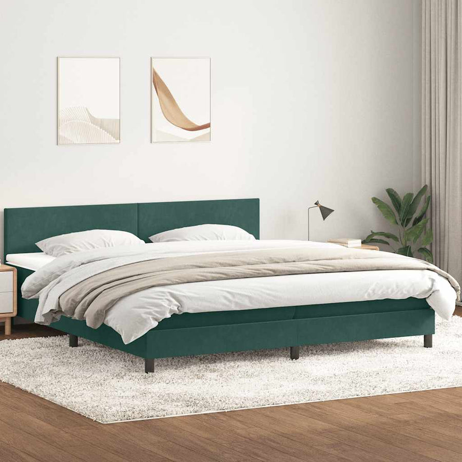 Boxspring Met Matras En Led Fluweel 180 x 220 cm