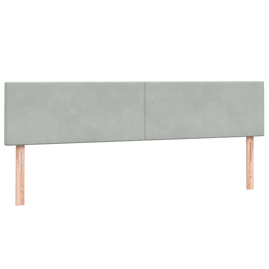 Boxspring met matras fluweel lichtgrijs 200x220 cm