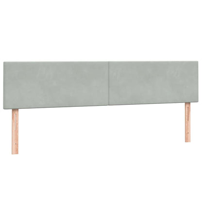Boxspring met matras fluweel lichtgrijs 200x220 cm