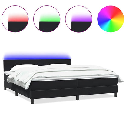 Boxspring met matras fluweel zwart 200x220 cm