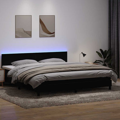 Boxspring met matras fluweel zwart 200x220 cm