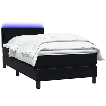 Boxspring met matras en LED fluweel zwart 80x210 cm