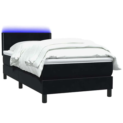 Boxspring met matras fluweel zwart 90x210 cm