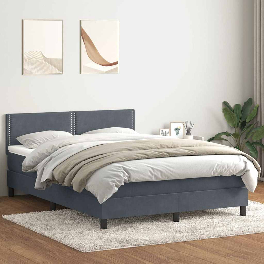 Boxspring met matras en LED fluweel donkergrijs 160x210 cm