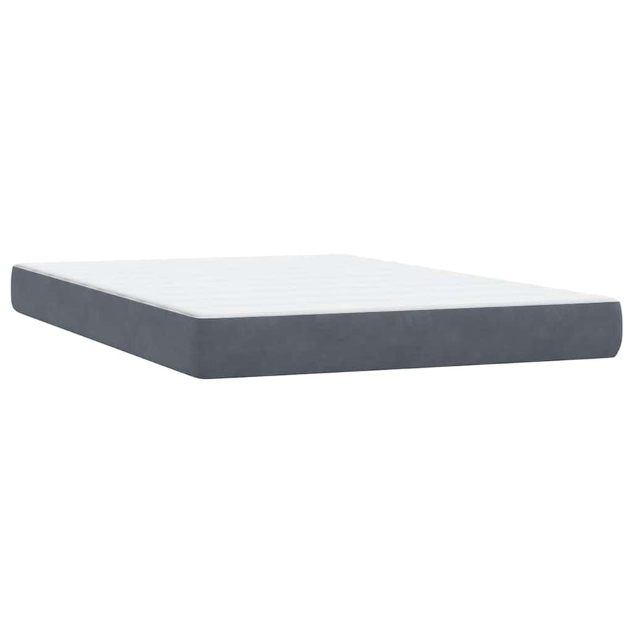 Boxspring met matras en LED fluweel donkergrijs 160x210 cm