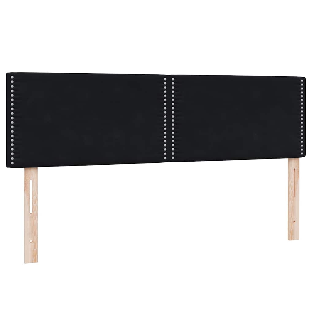 Boxspring met matras fluweel zwart 160x210 cm