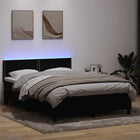 Boxspring met matras 160x210 cm fluweel zwart LED