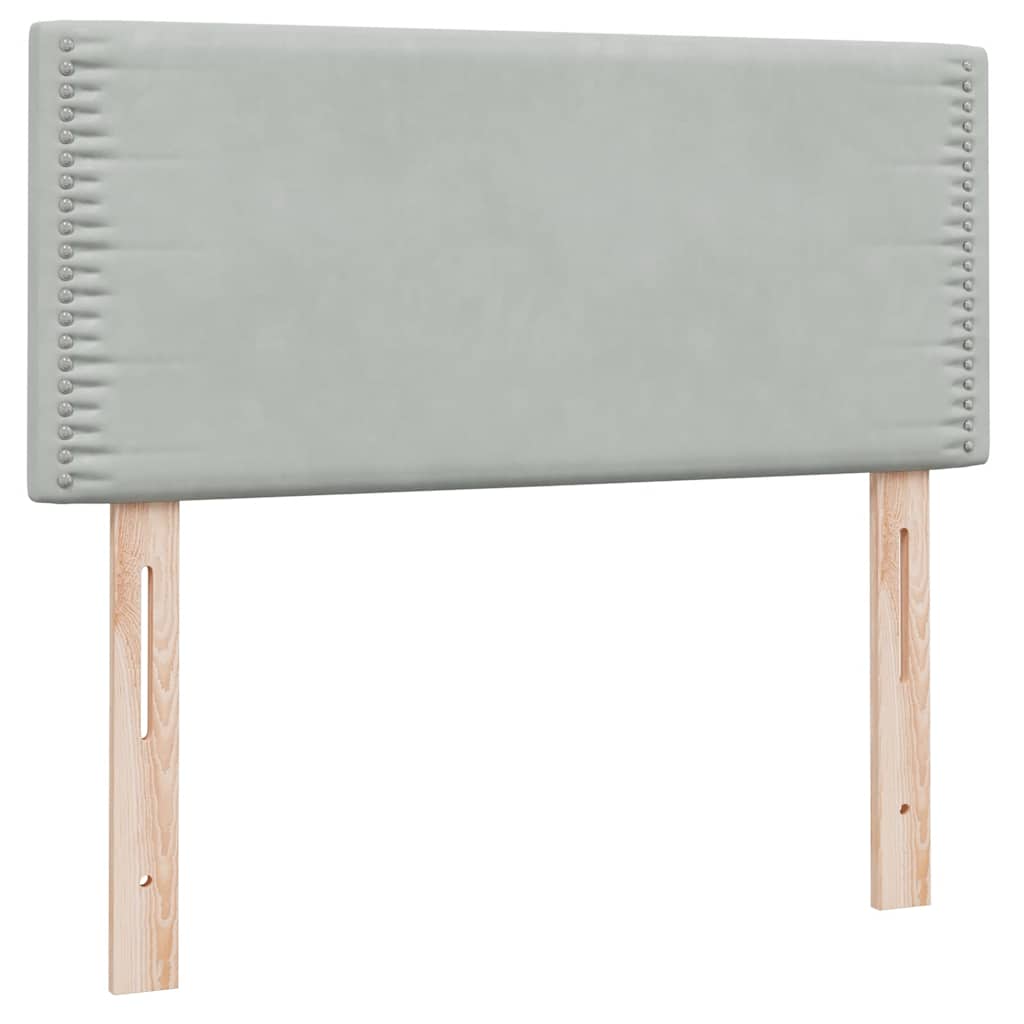 Boxspring met matras fluweel lichtgrijs 80x220 cm