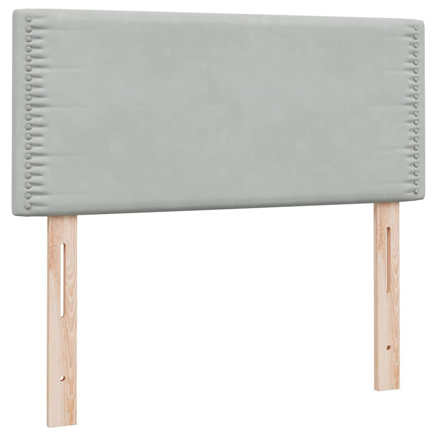 Boxspring met matras fluweel lichtgrijs 80x220 cm