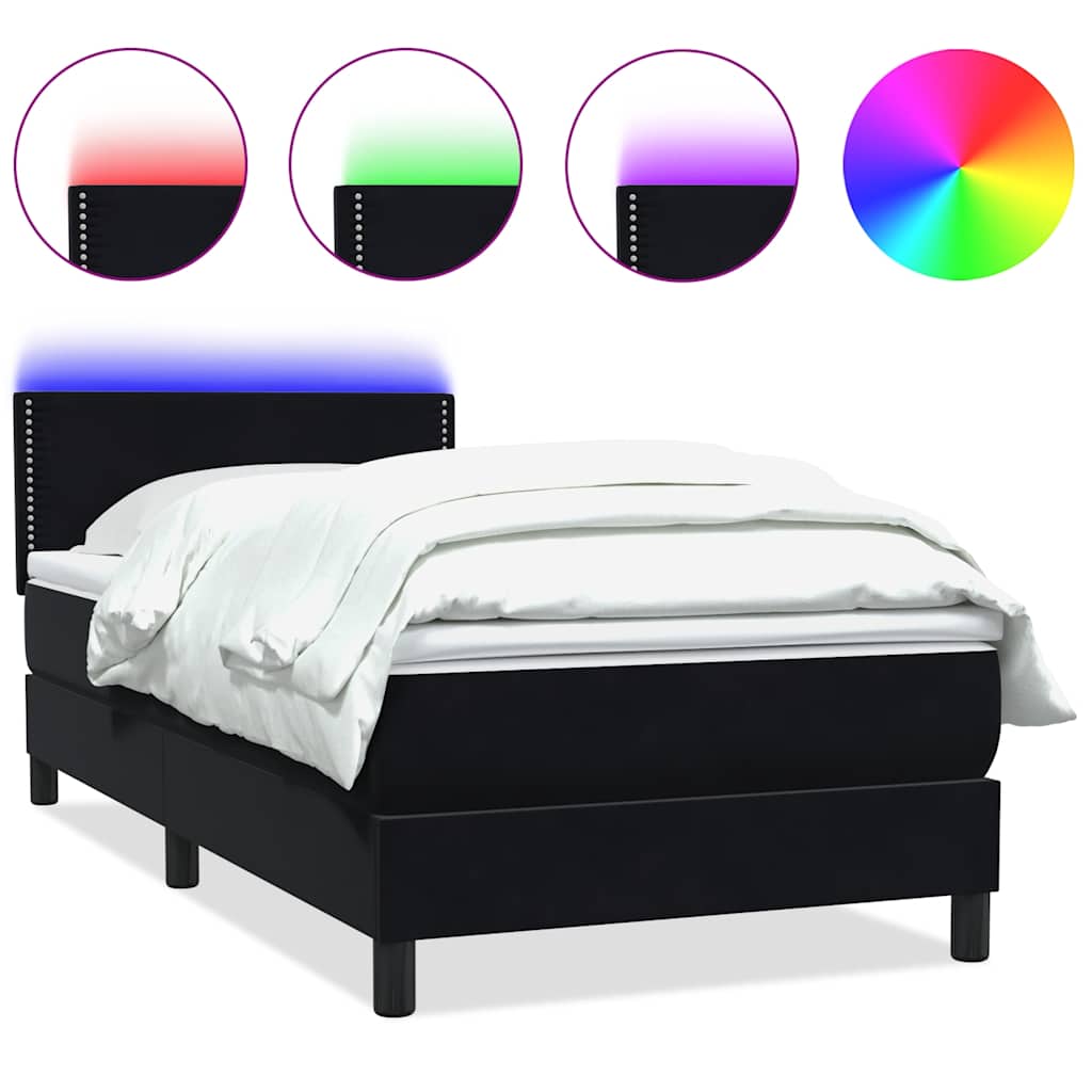 Boxspring met matras fluweel zwart 80x220 cm