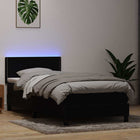Boxspring 80x220 cm fluweel zwart met matras en LED