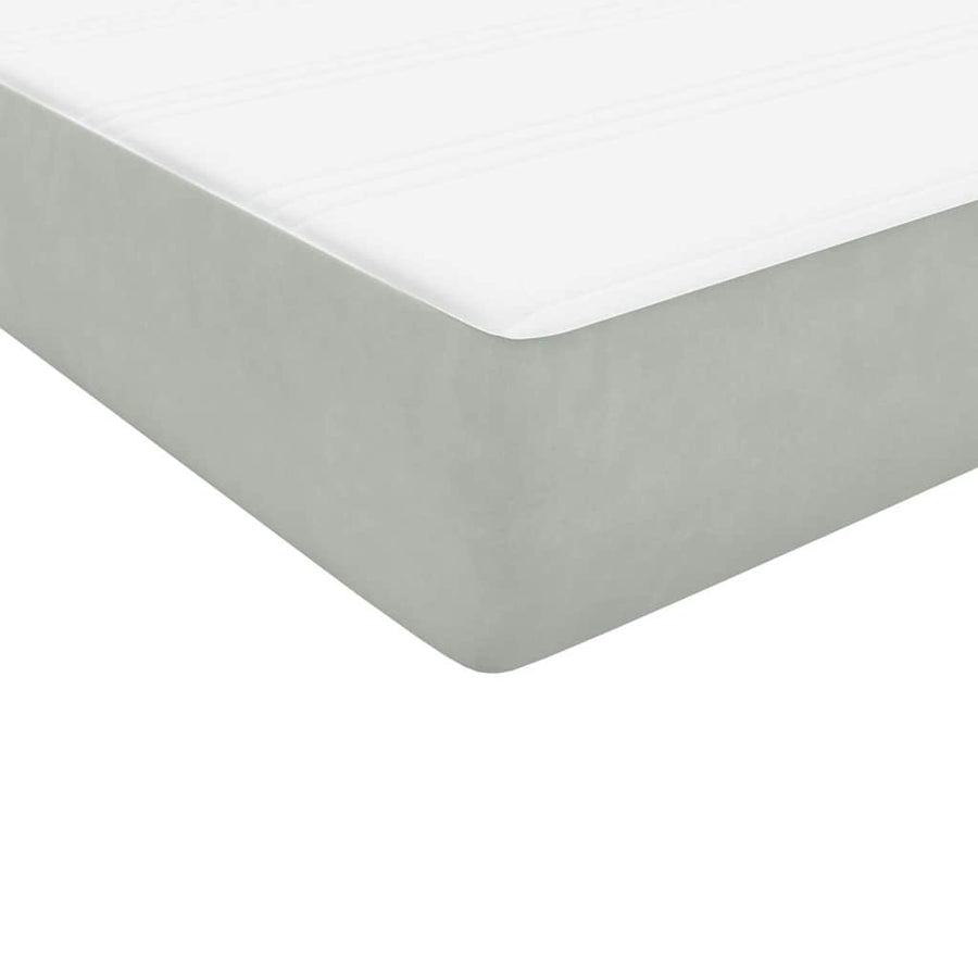 Boxspring met matras fluweel lichtgrijs 90x220 cm