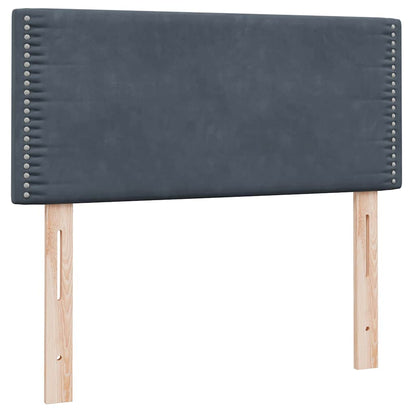 Boxspring met matras fluweel donkergrijs 90x220 cm