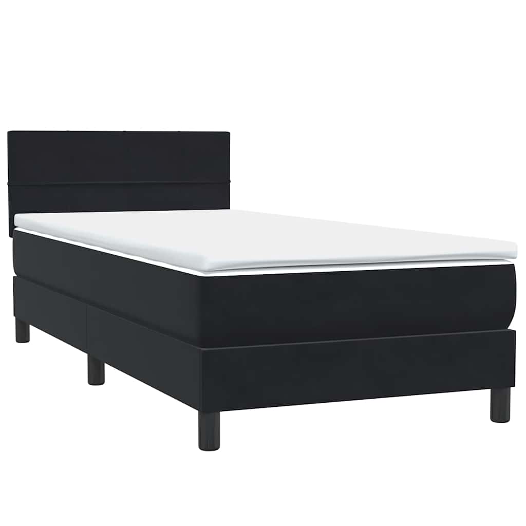 Boxspring met matras fluweel zwart 90x210 cm