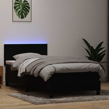 Boxspring met matras fluweel zwart 90x210 cm