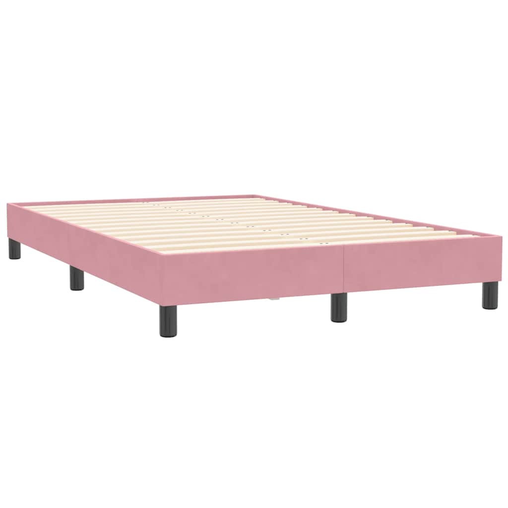 Boxspring met matras en LED fluweel roze 120x210 cm