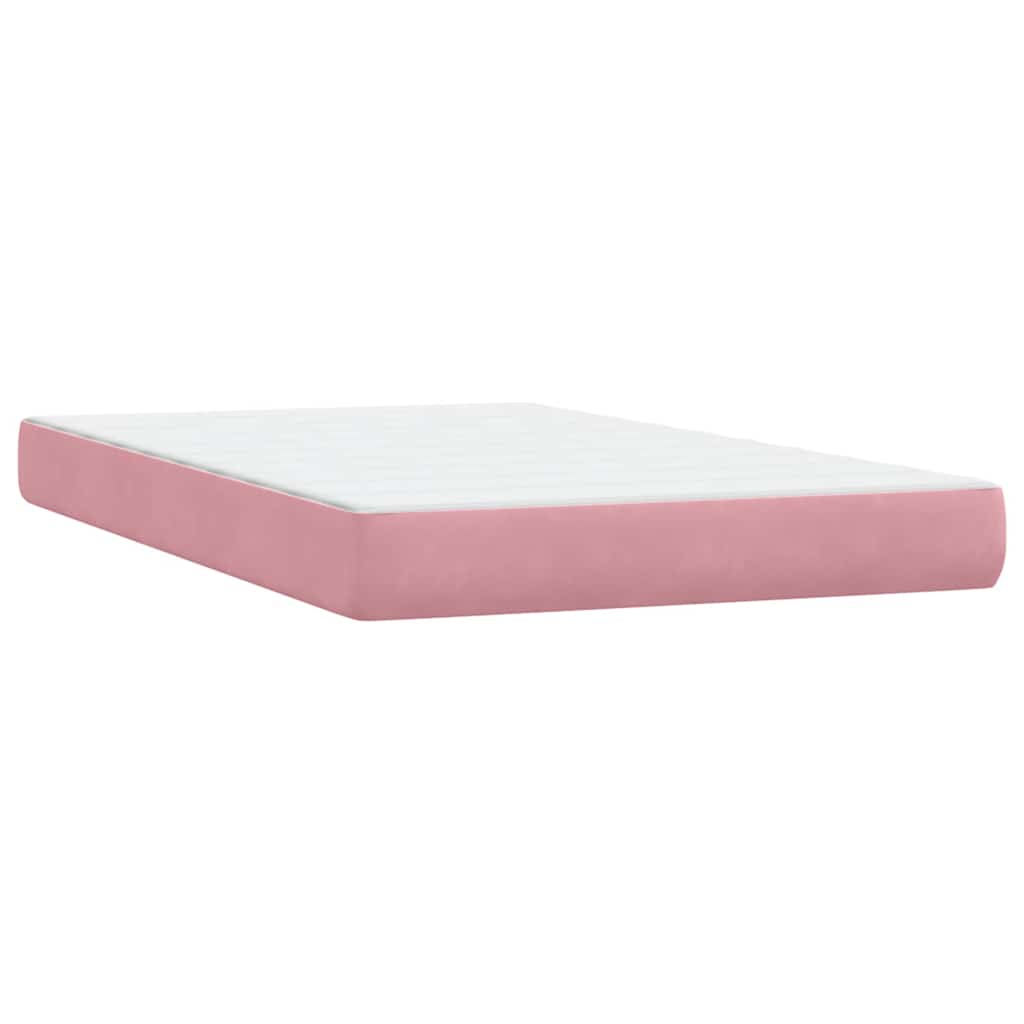 Boxspring met matras en LED fluweel roze 120x210 cm