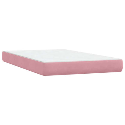 Boxspring met matras en LED fluweel roze 120x210 cm
