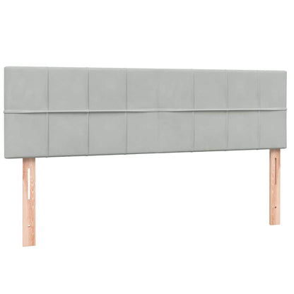 Boxspring met matras fluweel lichtgrijs 160x210 cm