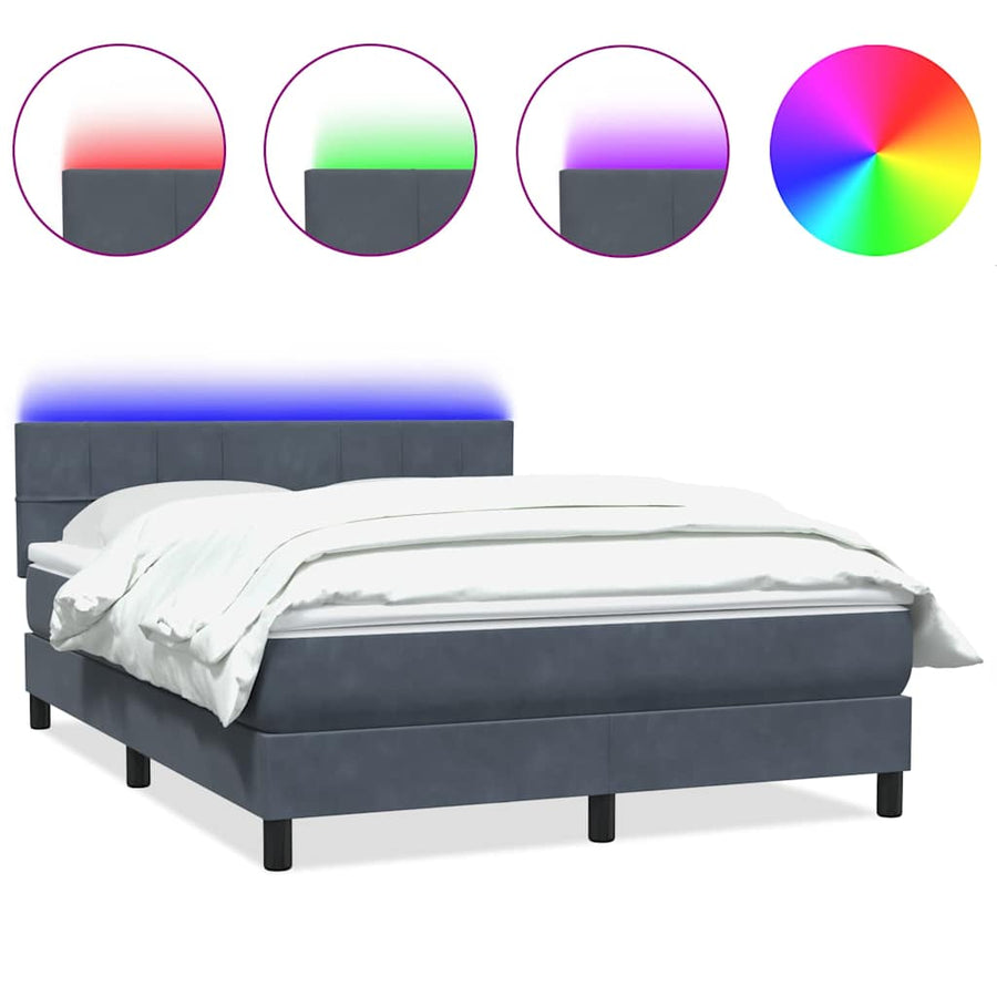 Boxspring met matras fluweel donkergrijs 160x210 cm