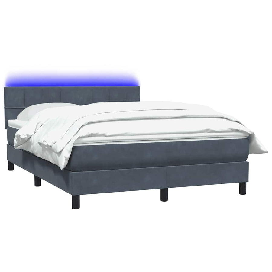 Boxspring met matras fluweel donkergrijs 160x210 cm