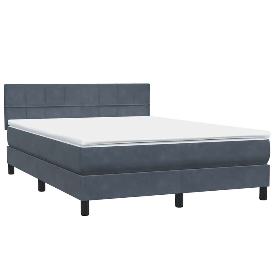 Boxspring met matras fluweel donkergrijs 160x210 cm