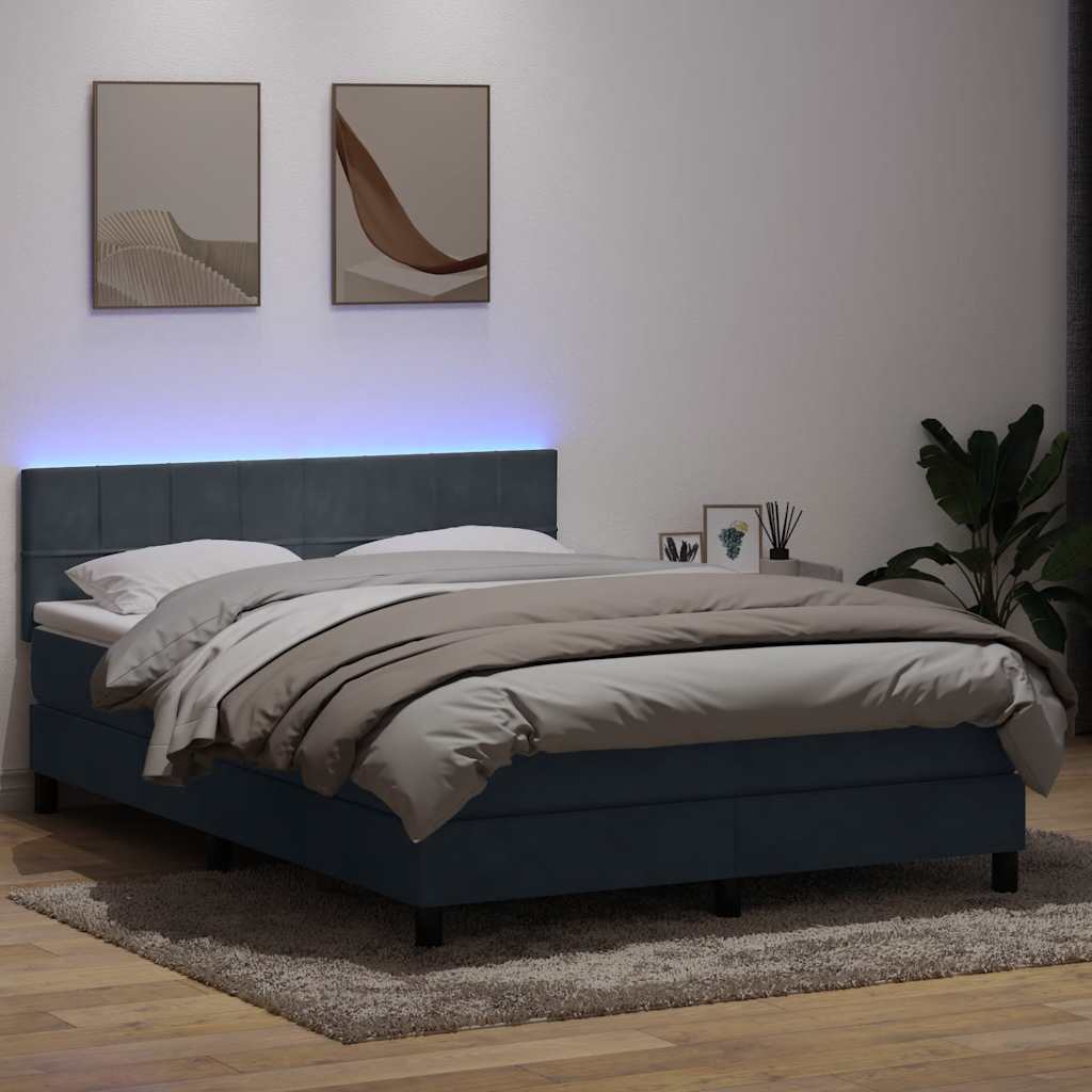 Boxspring met matras fluweel donkergrijs 160x210 cm