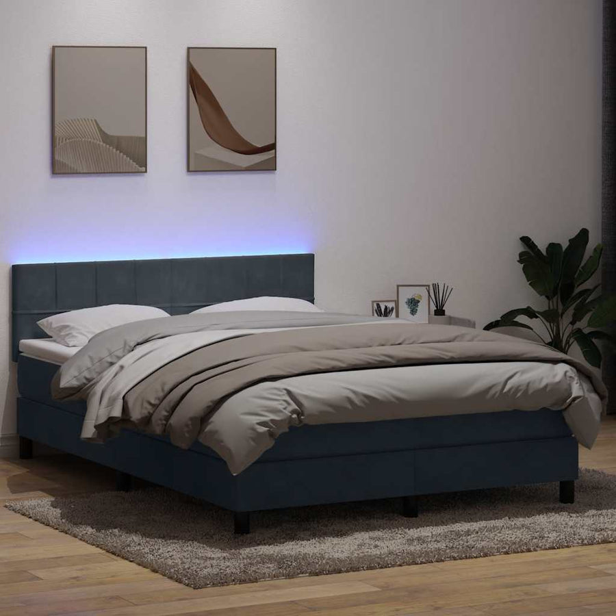 Boxspring met matras fluweel donkergrijs 160x210 cm
