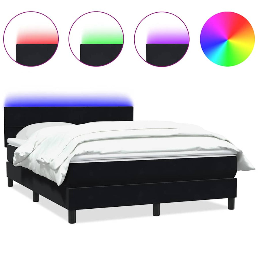 Boxspring met matras fluweel zwart 160x210 cm