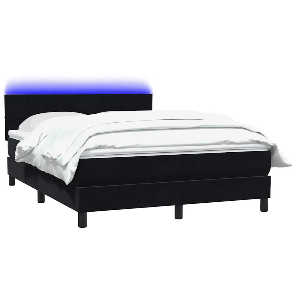 Boxspring met matras fluweel zwart 160x210 cm