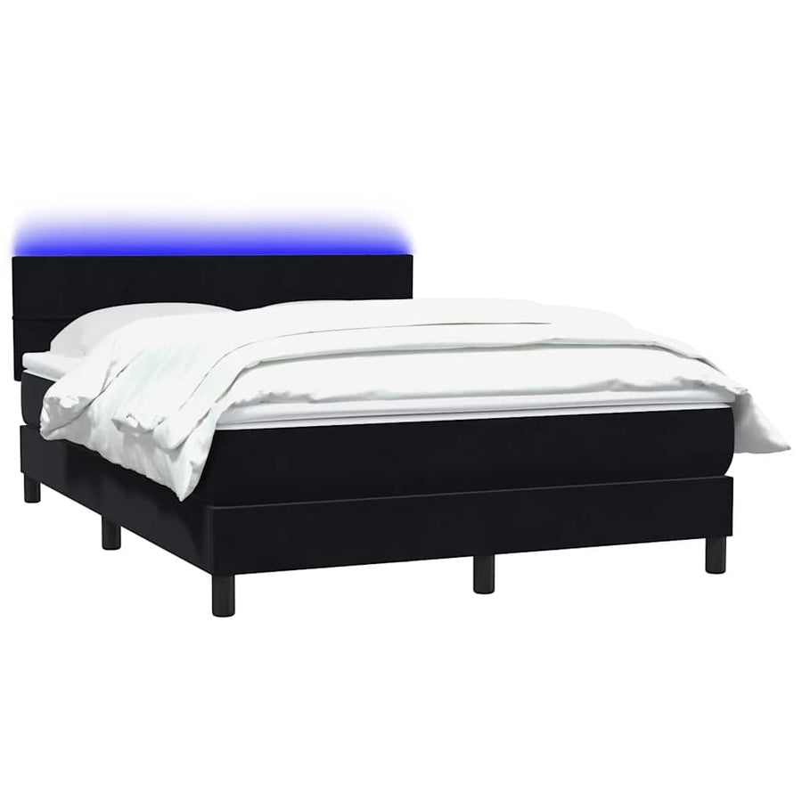 Boxspring met matras fluweel zwart 160x210 cm