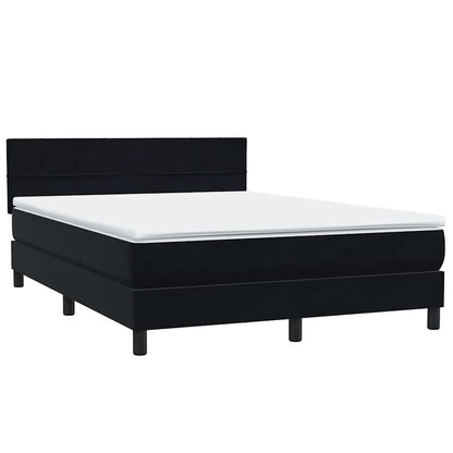 Boxspring met matras fluweel zwart 160x210 cm