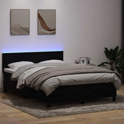 Boxspring met matras 160x210 cm fluweel zwart