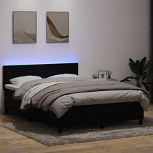 Boxspring met matras fluweel zwart 160x210 cm