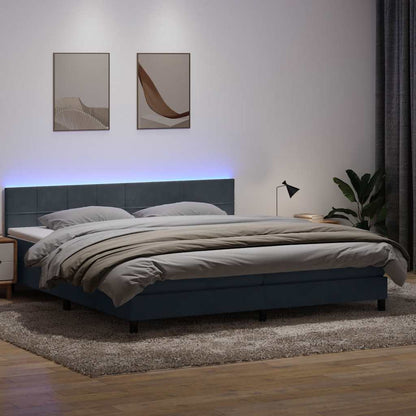 Boxspring met matras fluweel donkergrijs 180x210 cm