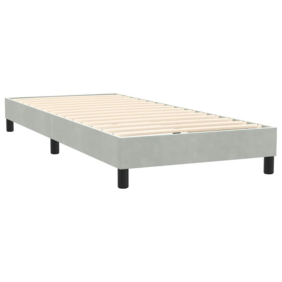 Boxspring met matras en LED fluweel lichtgrijs 80x220 cm