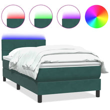 Boxspring met matras fluweel donkergroen 80x220 cm