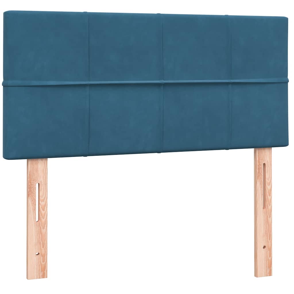 Boxspring met matras fluweel donkerblauw 80x220 cm