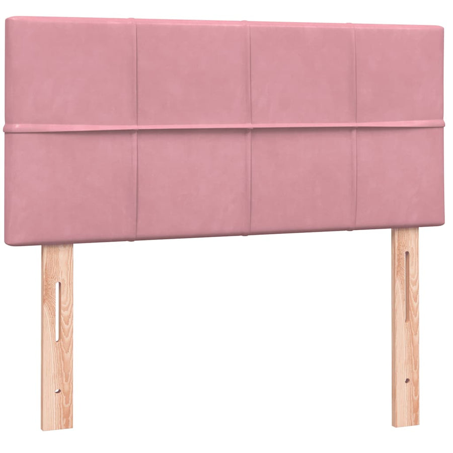 Boxspring met matras fluweel roze 80x220 cm