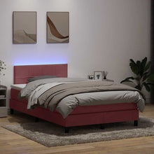 Boxspring met matras fluweel roze 120x220 cm