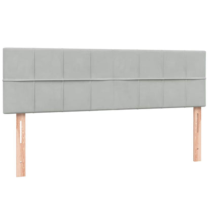 Boxspring met matras fluweel lichtgrijs 160x220 cm