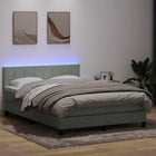 Boxspring 160x220 cm fluweel lichtgrijs met matras