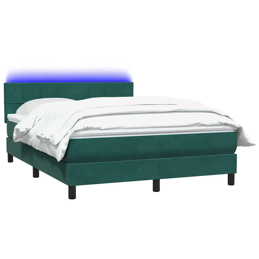 Boxspring met matras fluweel donkergroen 160x220 cm