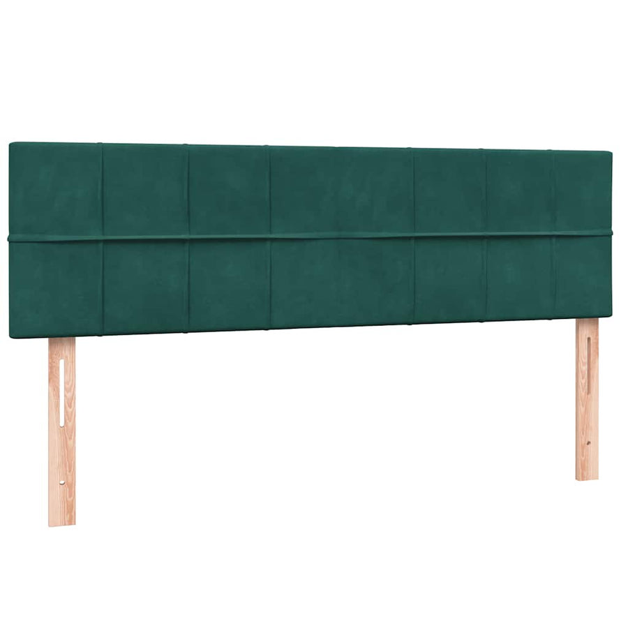 Boxspring met matras fluweel donkergroen 160x220 cm